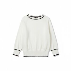 Chic White Sweater with Black Accents